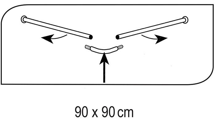Ridder universal badeforhængsstang - 90 x 90 cm - Hvid Ridder universal badeforhængsstang - 90 x 90 cm - Hvid