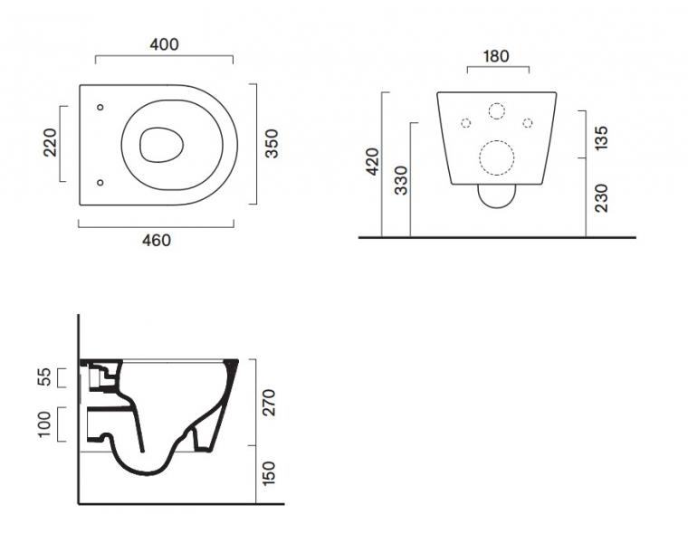 Catalano Zero 46 kompakt væghængt toilet m/Silentech, skjult montering og CataGlaze+ Catalano Zero 46 kompakt væghængt toilet m/Silentech, skjult montering og CataGlaze+