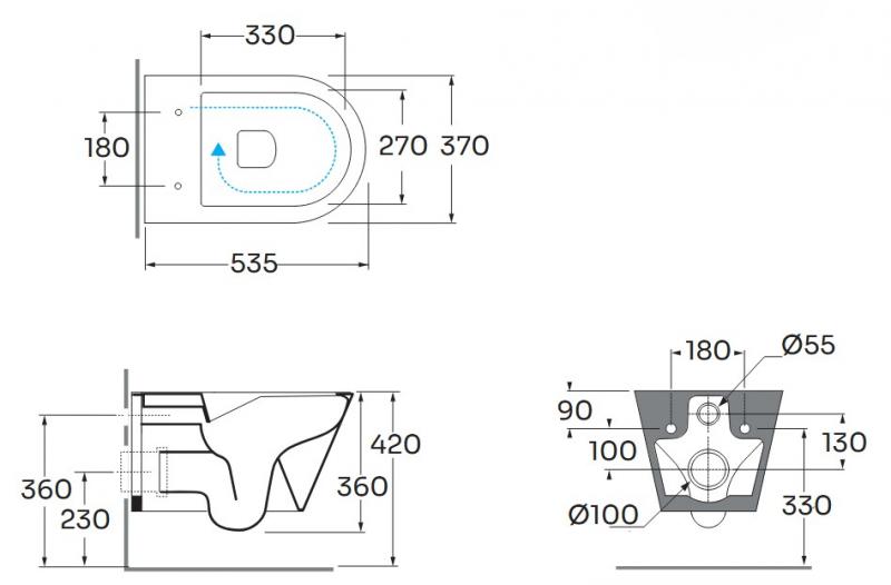 Lavabo Forma rimless væghængt toilet inkl. sæde og Vortex skyl Lavabo Forma rimless væghængt toilet inkl. sæde og Vortex skyl
