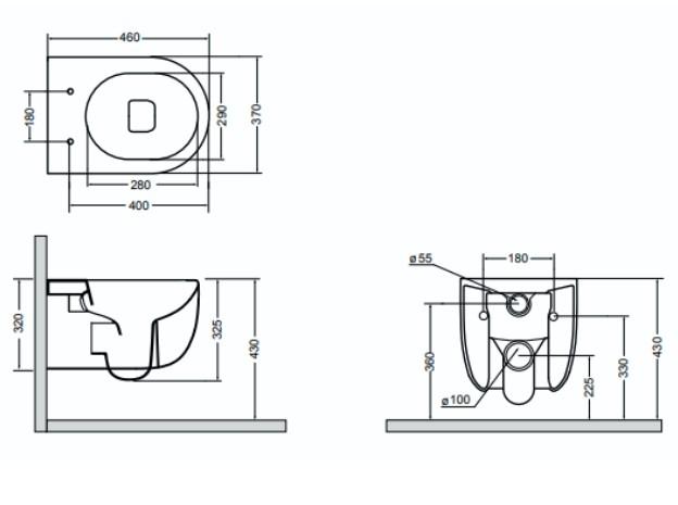 Lavabo Glomp Mini rimless væghængt toilet inkl. sæde - Hvid Lavabo Glomp Mini rimless væghængt toilet inkl. sæde - Hvid