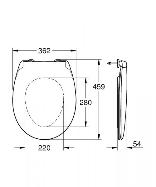 Grohe Bau slim toiletsæde m/QuickRelease