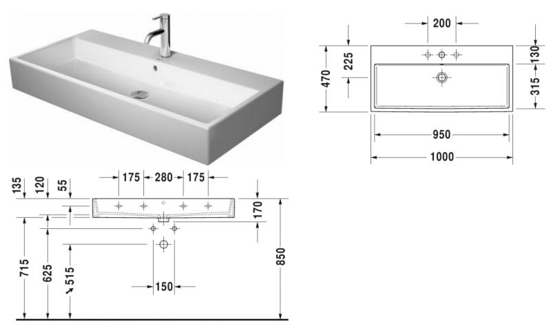 Duravit Vero Air 100 håndvask t/væg eller møbel - Uden hanehul