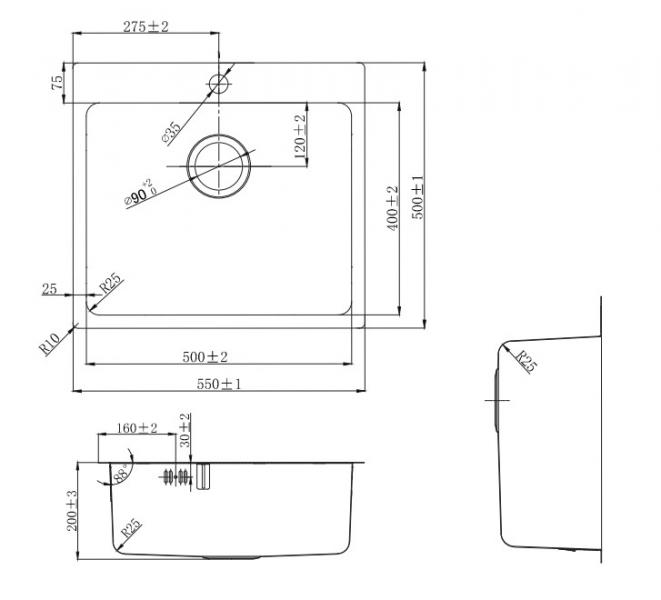 Lavabo LA 550 køkkenvask - Messing PVD Lavabo LA 550 køkkenvask - Messing PVD