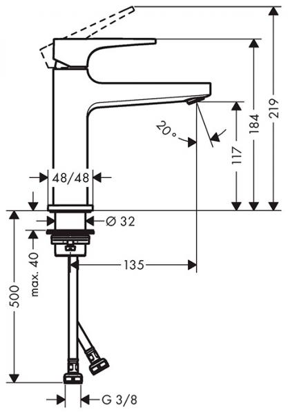 hansgrohe Metropol 110 håndvaskarmatur m/push-open bundventil - Poleret guldoptik
