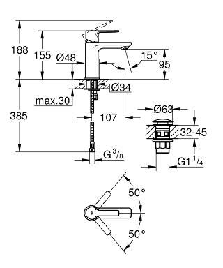 Grohe Lineare New håndvaskarmatur m/push open bundventil - Børstet hard graphite Grohe Lineare New håndvaskarmatur m/push open bundventil - Børstet hard graphite