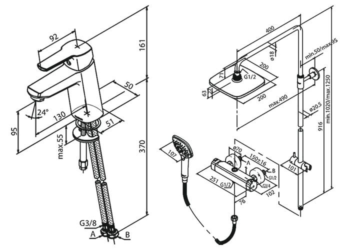 Damixa Pine komplet pakke til badeværelset - Krom Damixa Pine komplet pakke til badeværelset - Krom