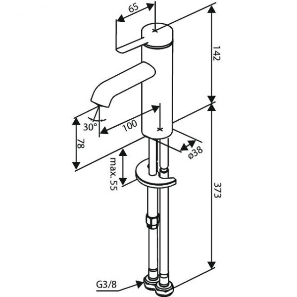 Damixa Iris S håndvaskarmatur u/bundventil m/koldstart - Krom Damixa Iris S håndvaskarmatur u/bundventil m/koldstart - Krom