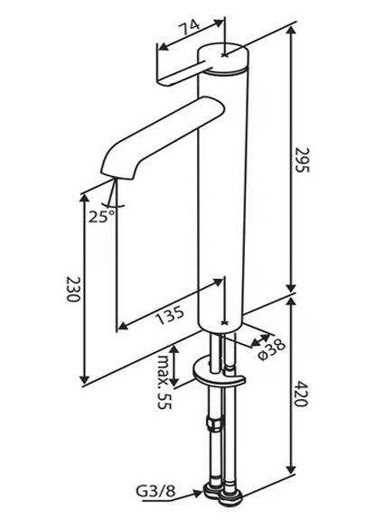 Damixa Iris bowlearmatur m/koldstart u/bundventil - Børstet grafitgrå Damixa Iris bowlearmatur m/koldstart u/bundventil - Børstet grafitgrå