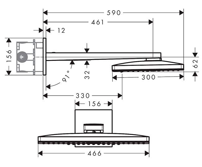 hansgrohe Rainmaker Select 460 firkantet hovedbruser 2jet - Hvid/krom hansgrohe Rainmaker Select 460 firkantet hovedbruser 2jet - Hvid/krom