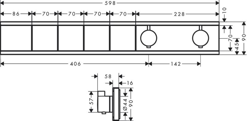 hansgrohe RainSelect termostatarmatur til indbygning - 4 udtag - Krom