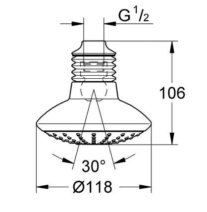 Grohe Euphoria 110 Mono hovedbruser 1 spray - Krom Grohe Euphoria 110 Mono hovedbruser 1 spray - Krom