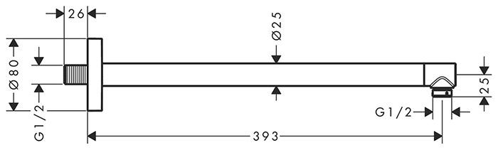 hansgrohe bruserbøjning 39 cm - Mat sort hansgrohe bruserbøjning 39 cm - Mat sort