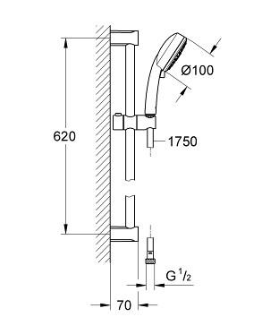 Grohe New Tempesta Cosmopolitan 100 ECO brusesæt - 3 Spray