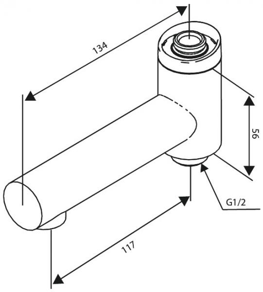 Damixa Iris svingtud til termostat m/omskifter - Krom Damixa Iris svingtud til termostat m/omskifter - Krom