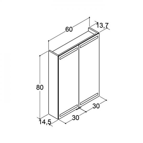Dansani Level spejlskab 60 m/lys, lysstyring og træbakker - Varm eg Dansani Level spejlskab 60 m/lys, lysstyring og træbakker - Varm eg