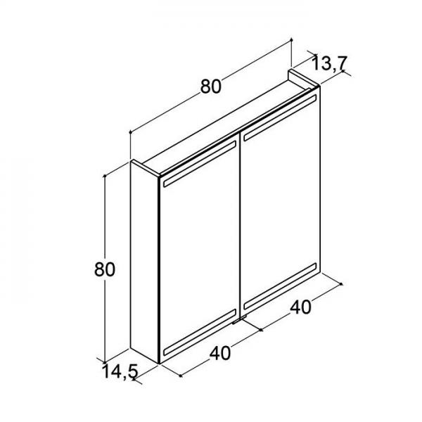 Dansani Level spejlskab 80 m/lys, lysstyring og træbakker - Sort eg Dansani Level spejlskab 80 m/lys, lysstyring og træbakker - Sort eg