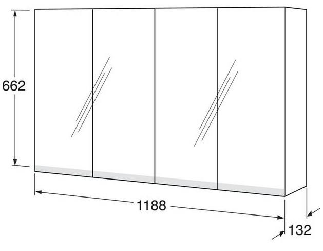 Gustavsberg spejlskab Artic 120 - Hvid