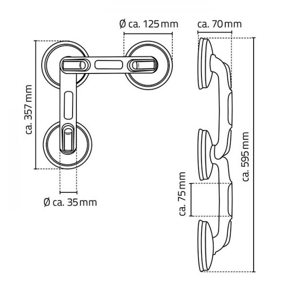 Ridder Assistent 2 badekarsgreb m/sugekop - Sort Ridder Assistent 2 badekarsgreb m/sugekop - Sort