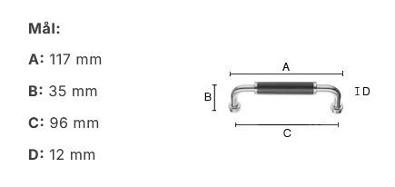Beslagsboden m&oslash;belgreb BK635B - Krom/sort