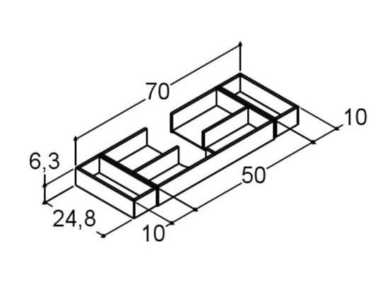 Dansani komplet indretning til skuffe 80 x 35 cm - Eg Dansani komplet indretning til skuffe 80 x 35 cm - Eg