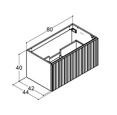 Dansani Luna Urban 80 underskab m/skuffe og riflet front - Hvid mat Dansani Luna Urban 80 underskab m/skuffe og riflet front - Hvid mat