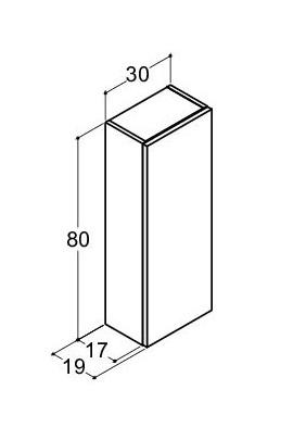 Dansani Luna Urban overskab - Højrehængslet - Sort eg Dansani Luna Urban overskab - Højrehængslet - Sort eg
