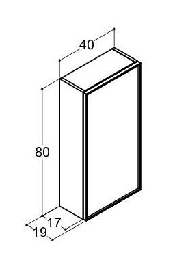 Dansani Luna Urban overskab - Højrehængslet - Varm eg/Sort ramme Dansani Luna Urban overskab - Højrehængslet - Varm eg/Sort ramme