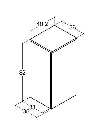 Dansani Luna Urban underskab 40 - Højrehængslet - Grå mat Dansani Luna Urban underskab 40 - Højrehængslet - Grå mat