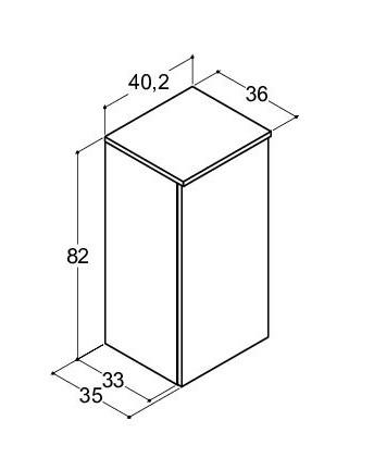 Dansani Luna Urban underskab 40 - Højrehængslet - Hvid mat Dansani Luna Urban underskab 40 - Højrehængslet - Hvid mat
