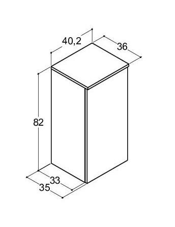 Dansani Luna Urban underskab 40 m/bakke+pose - Højrehængslet - Hvid mat Dansani Luna Urban underskab 40 m/bakke+pose - Højrehængslet - Hvid mat