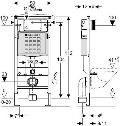 Geberit iCon mat hvid væghængt toilet inkl. sæde m/SoftClose, høj cisterne og betjening i hvid Geberit iCon mat hvid væghængt toilet inkl. sæde m/SoftClose, høj cisterne og betjening i hvid