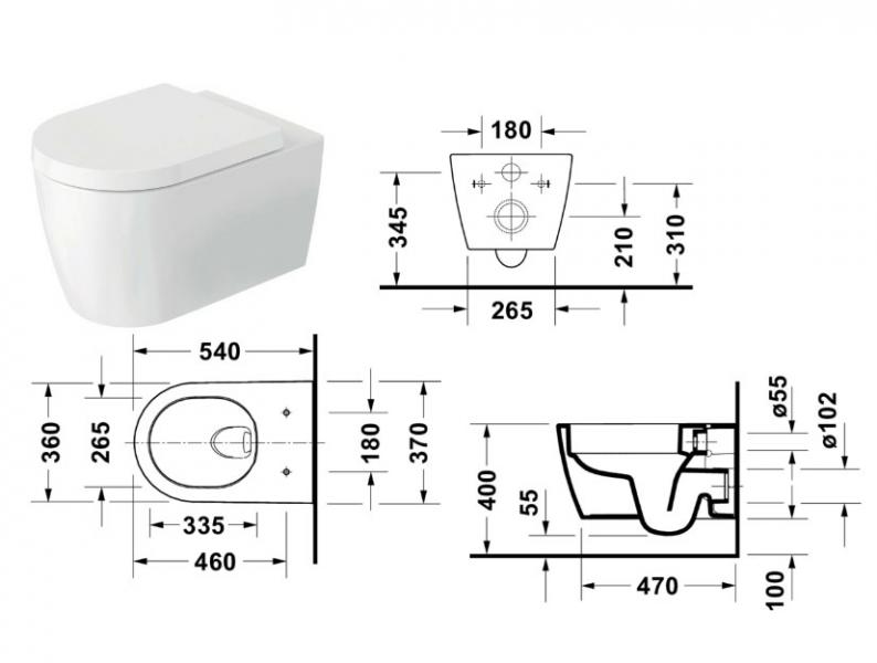 Duravit ME by Starck Hero toiletpakke m/s&aelig;de, cisterne og betjening i hvid