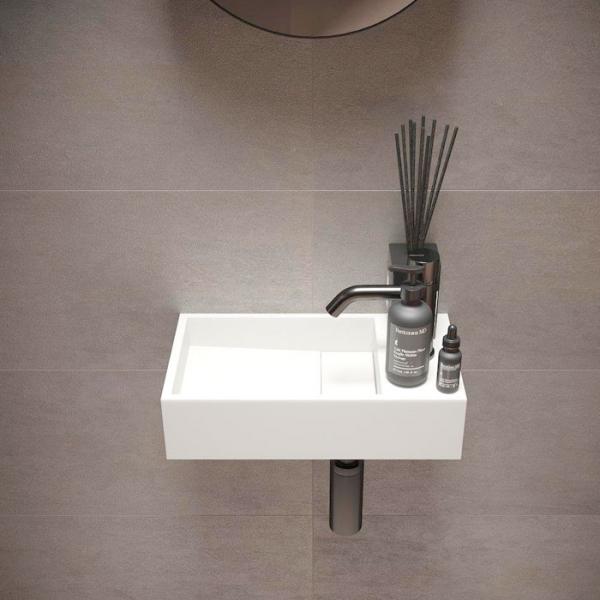 Ideavit Solidcube 40 håndvask t/væg - Vendbar - Uden overløb - 1 hanehul Ideavit Solidcube 40 håndvask t/væg - Vendbar - Uden overløb - 1 hanehul