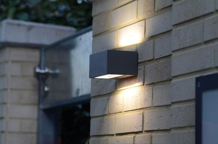 Lutec Architectural Gemini udendørslampe 14 x 6,5 cm - Mørk grå