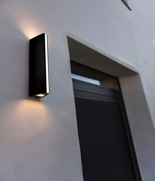 Lutec Architectural Leo udendørslampe til væg - Mat sort