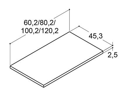 Dansani Luna laminatbordplade 120 - Sort mat Dansani Luna laminatbordplade 120 - Sort mat
