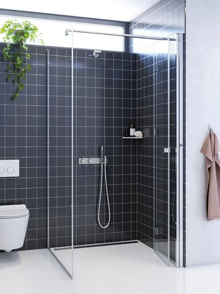 Dansani Match B+D bruseniche m/fast væg 70x70 - Klar glas/krom Dansani Match B+D bruseniche m/fast væg 70x70 - Klar glas/krom