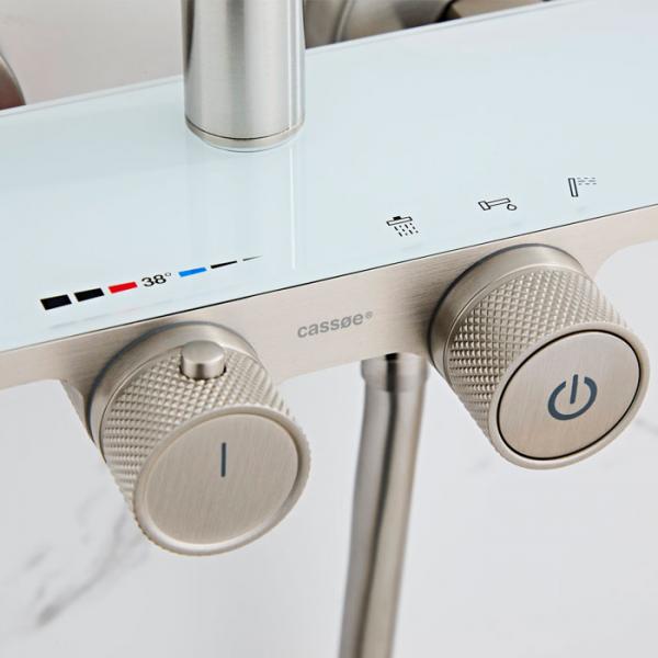 Cassøe Garda 250 komplet brusesystem m/Crystal cut - Børstet stål Cassøe Garda 250 komplet brusesystem m/Crystal cut - Børstet stål