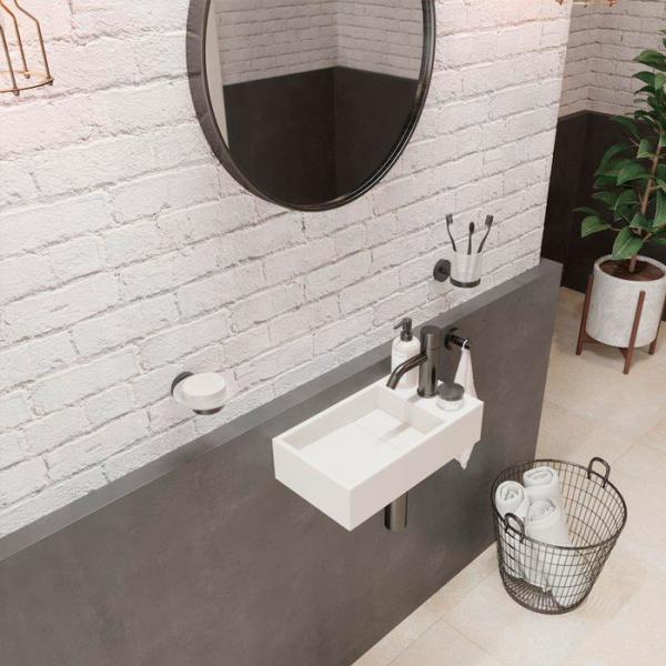 Ideavit Solidcube 40 håndvask t/væg - Vendbar - Uden overløb - 1 hanehul Ideavit Solidcube 40 håndvask t/væg - Vendbar - Uden overløb - 1 hanehul