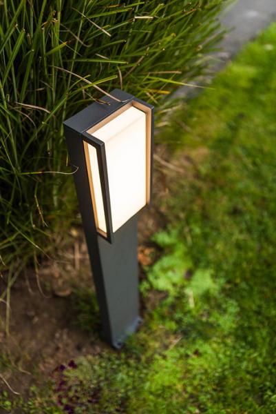 Lutec Architectural Qubo udendørs standerlampe m/LED - Mørk grå