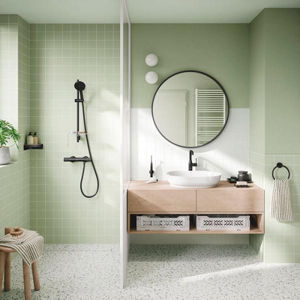 Grohe Precision komplet brusesystem m/Joy+ h&aring;ndbruser - Mat sort