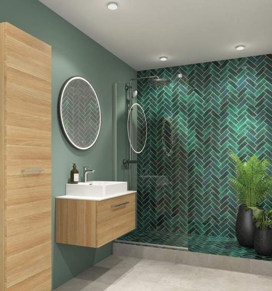 Dansani Mido+ Shine 75 rundt spejl m/lys og sort ramme Dansani Mido+ Shine 75 rundt spejl m/lys og sort ramme