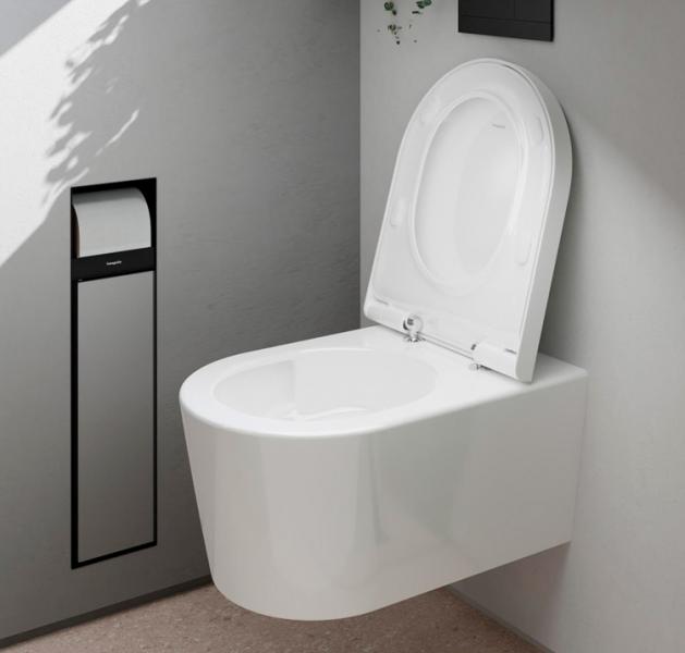 hansgrohe EluPura S rimless v&aelig;gh&aelig;ngt toilet inkl. s&aelig;de, cisterne og betjening i hvid