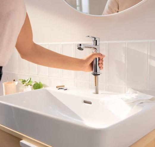 Hansgrohe Rebris S 110 håndvaskarmatur m/CoolStart u/bundventil - Krom